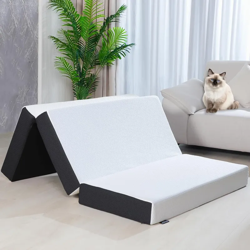 Roxzo Tri-Fold Memory Foam Mattress, 6 inch